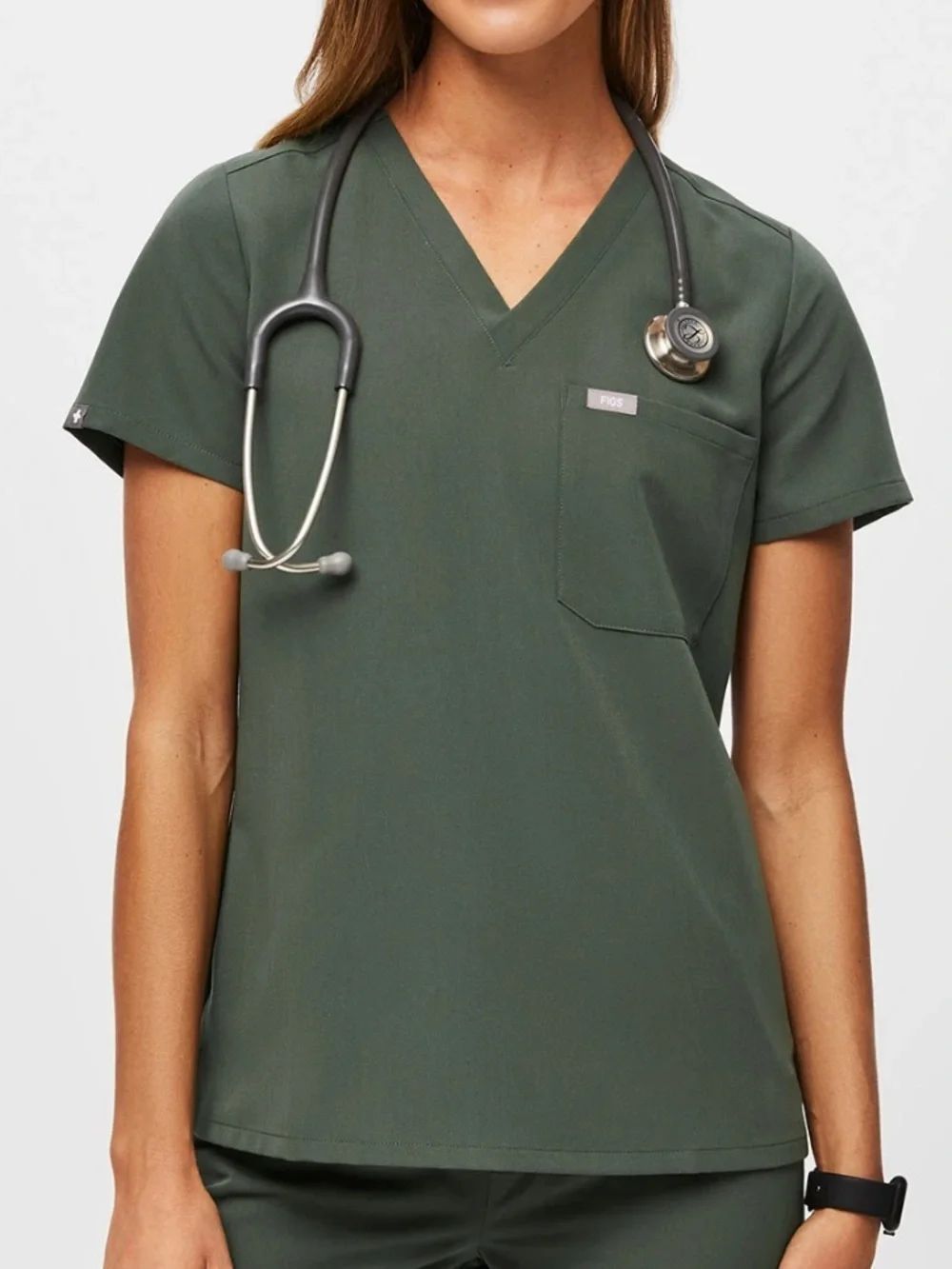 FIGS Catrina One-Pocket Moss Scrub Top Size XL